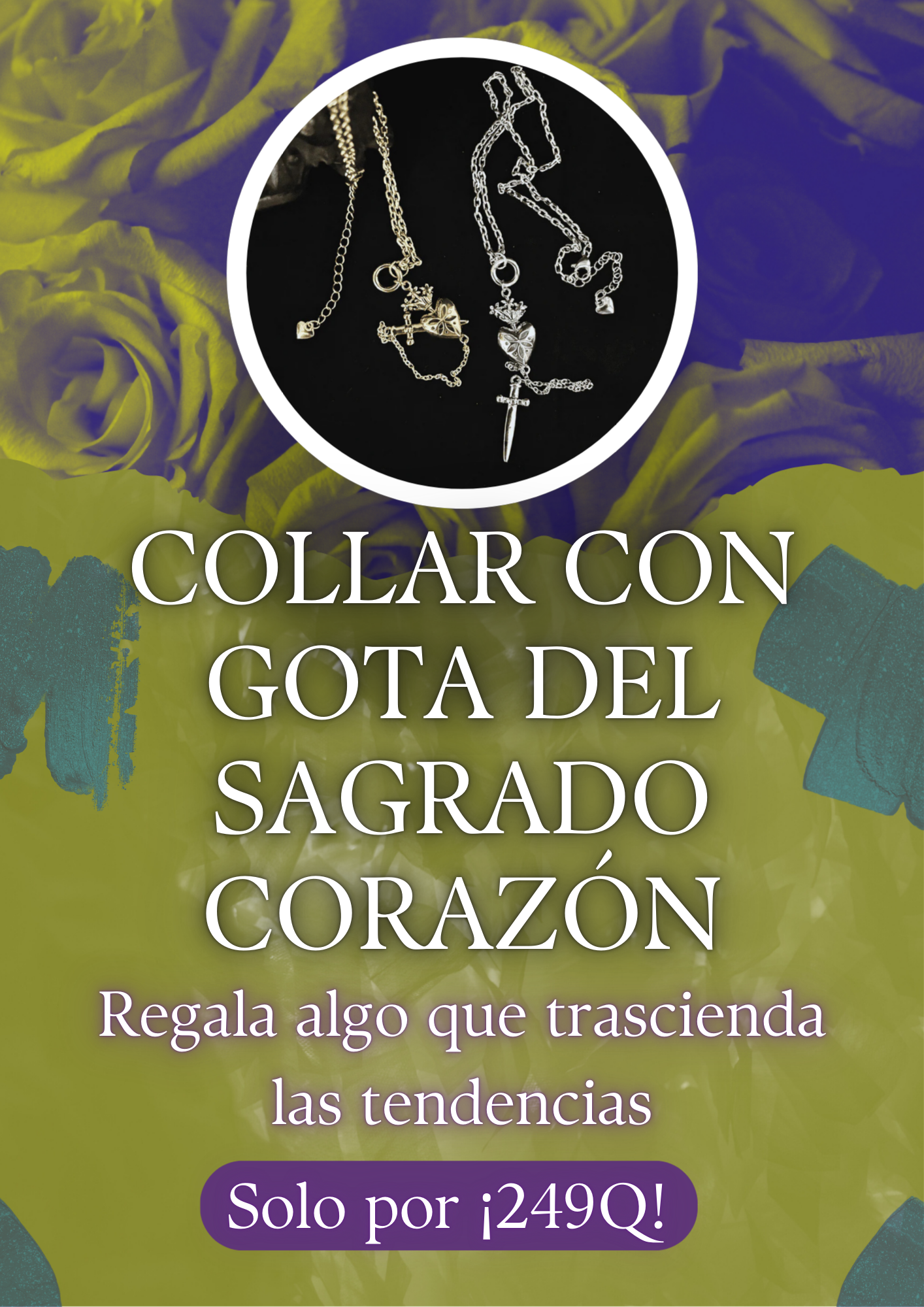 Collar con gota de Sagrado Corazón