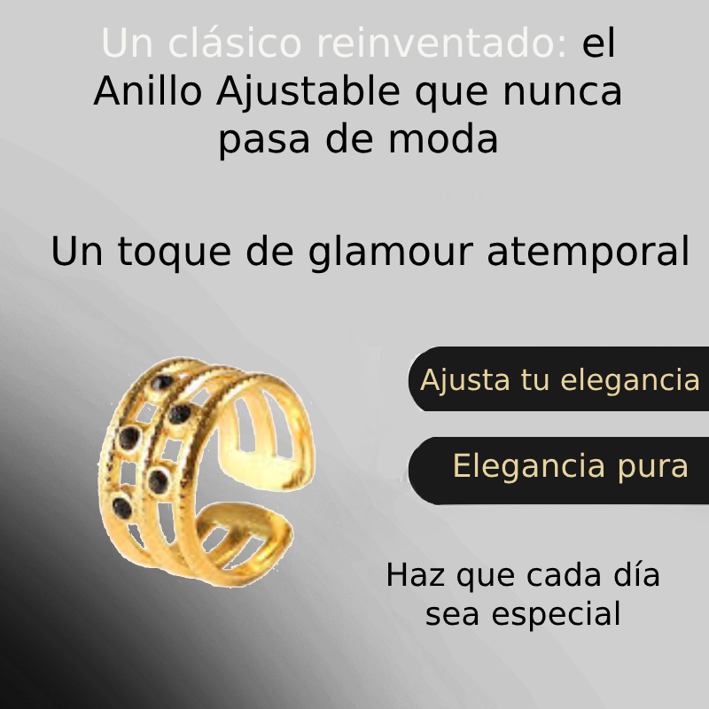 Anillo Ajustable de Cristal Vintage