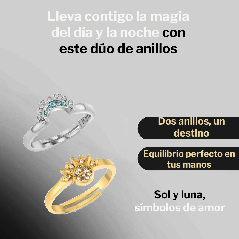 Dúo de anillos sol y luna