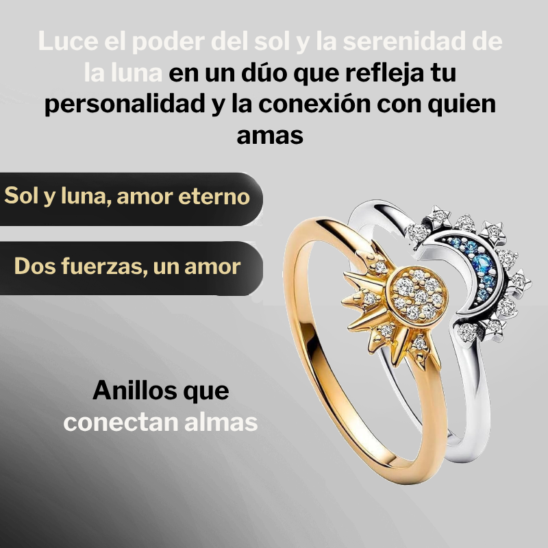 Dúo de anillos sol y luna