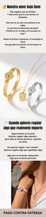 Juego de Pulsera y Collar con Candado de Corazón