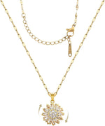 Collar girasol giratorio de oro