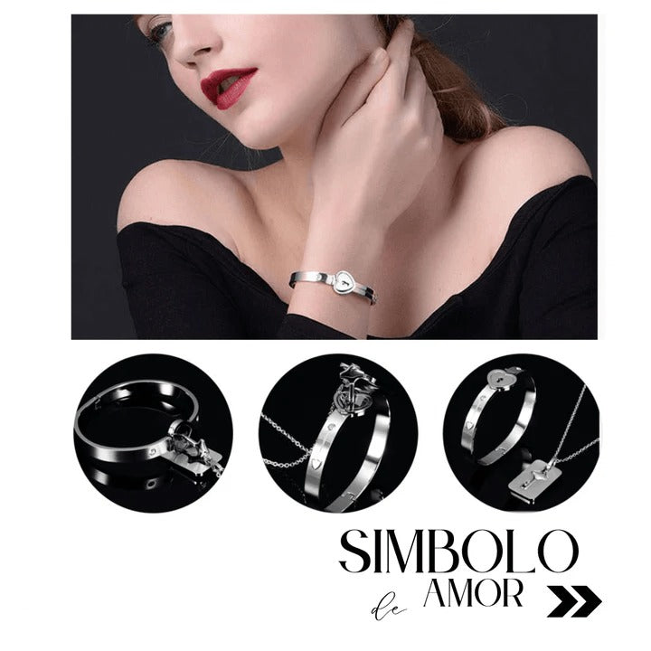 Conjunto Pulsera y Collar Llave del Corazón
