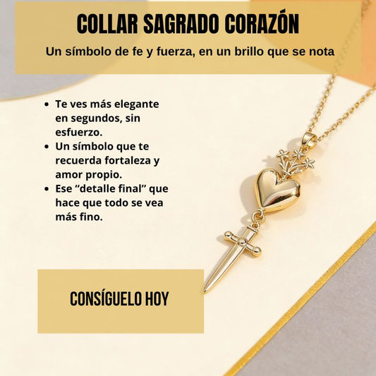 Collar Sagrado Corazón con Gota