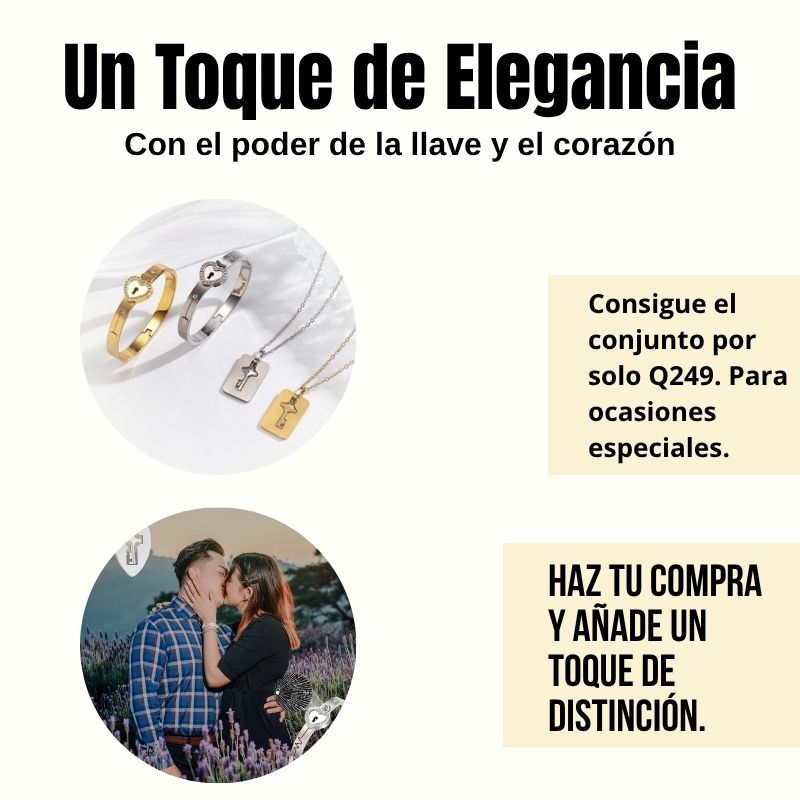 Conjunto Pulsera y Collar Llave del Corazón
