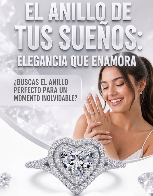 Anillo de compromiso de plata 925