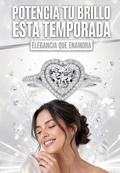 Anillo de compromiso de plata de ley 925