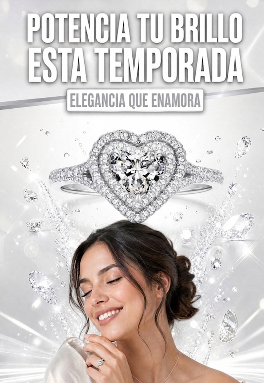 Anillo de compromiso de plata de ley 925