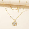 Collar girasol giratorio de oro