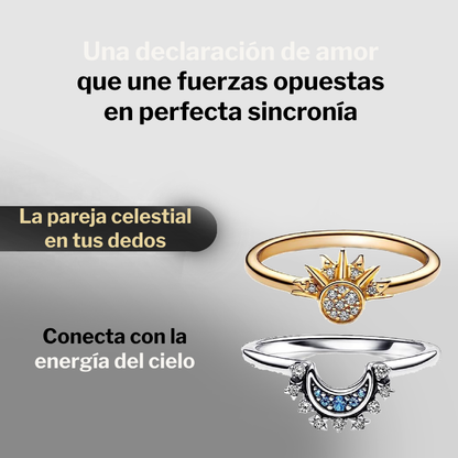 Dúo de anillos sol y luna