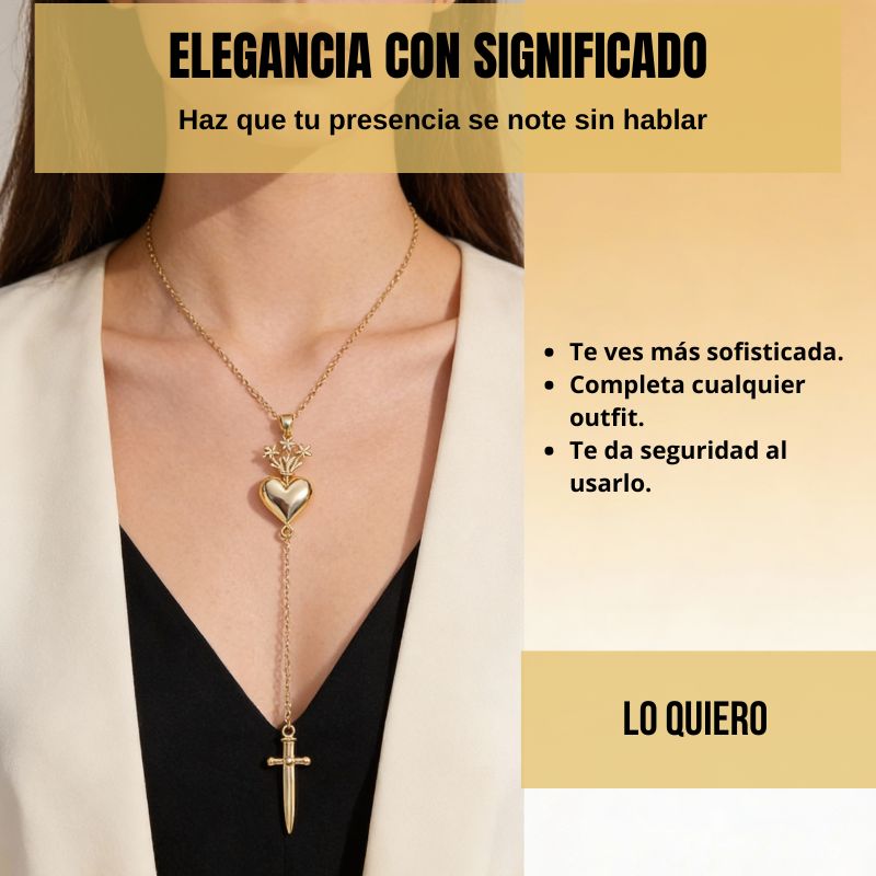 Collar Sagrado Corazón con Gota
